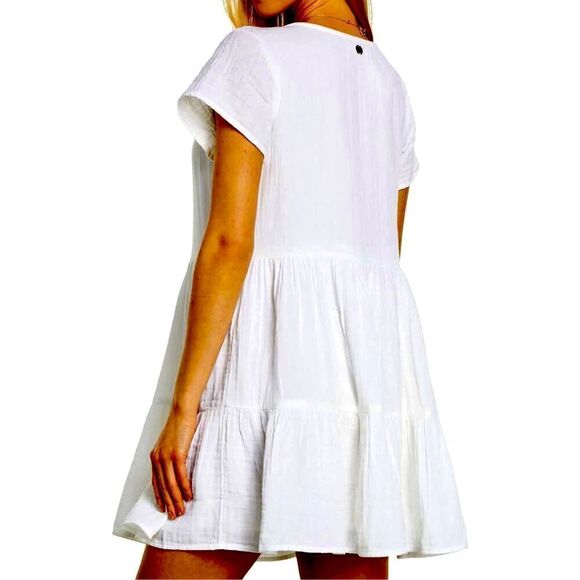Rip Curl Women's Lightweight Cotton Flowy Premium Surf Cover Up White Dress M - Picture 3 of 11
